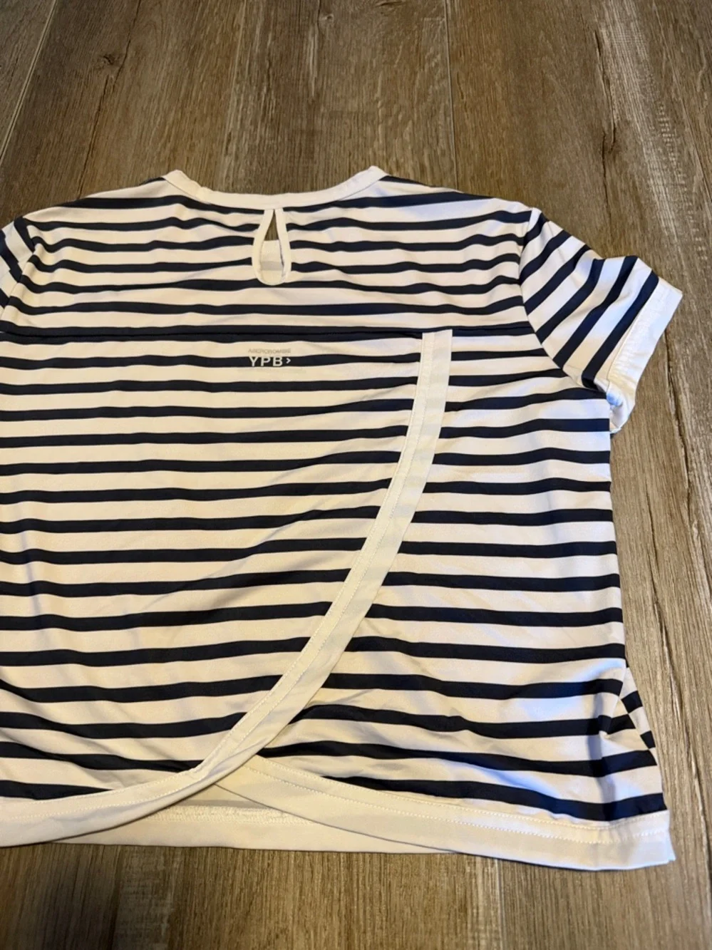 abercrombie kids Light Blue and White Striped Tee
